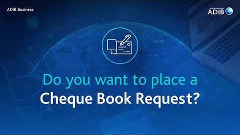 ADIB Direct - How to request a cheque book
