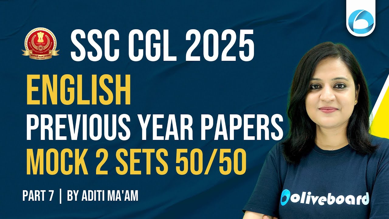 SSC CGL English 2025 | MOCK TEST - 2 Full Sets PYQs | Score 50/50 | By ...