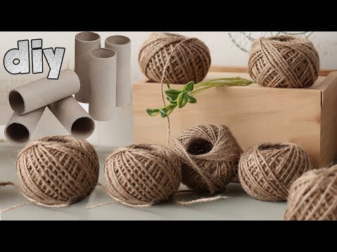 🔊 DIY JUTE ROPE WITH EMPTY TISSUE ROLL. Easy Jute craft ideas👍 HOW TO  RECYCLE EMPTY TISSUE ROLLS 