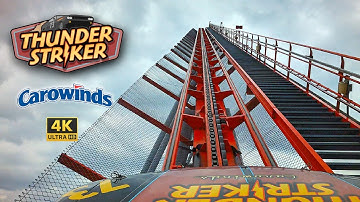 Thunder Striker Front Row 4K POV (Formerly Intimidator) B&M Hyper Coaster Carowinds NC