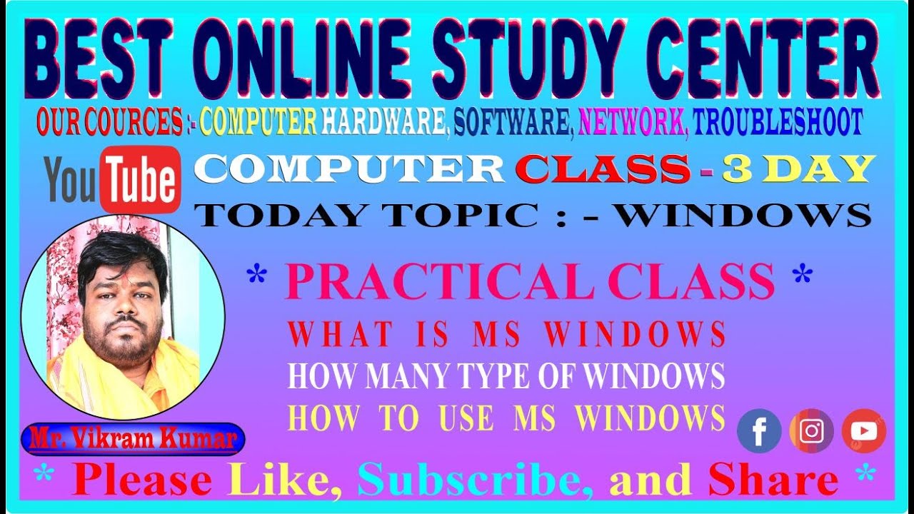 MS WINDOWS CLASS - 3 DAYS ! #windows #computer #computerclasses # ...