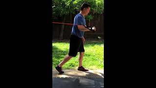 Split Stance Single Arm Exercise Band Press