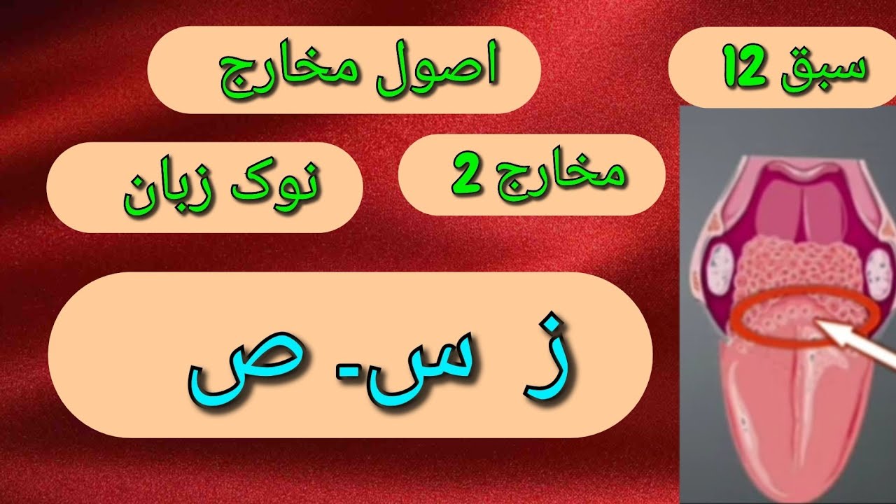 ز س ص اصول مخارج سبق 12۔ ۔۔۔مخارج ز س ص - YouTube