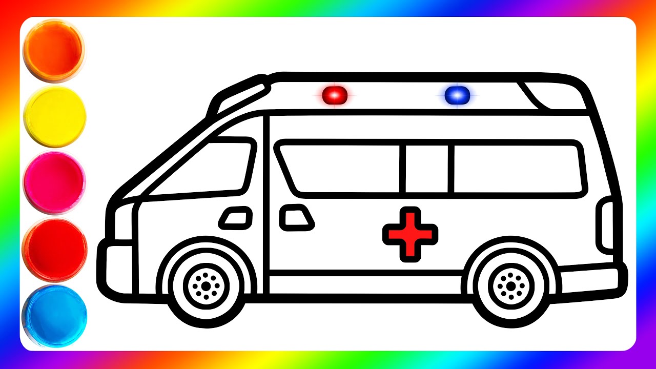 Learn to draw an ambulance! Let's draw a beautiful ambulance for kids and toddlers. #67