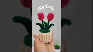 🌷Tulip Flowers🌷#craft#tulip#pipecleanercrafts#flowers#rainbowthreads03#diy#homedecor #trending