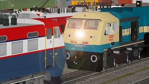 WAG-7 Freight FAILED Rescued by WDG-4 | LOCO FAIL | LOCO RESCUE | MSTS Open Rails