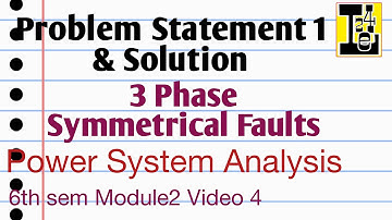 Numerical 1 on three phase symmetrical faults