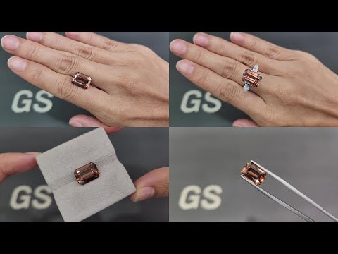 Brown zircon octagon cut 7.63 carats, Tanzania Video  № 1