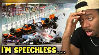 MY FIRST TIME REACTING To Formula 1!! BIGGEST F1 CRASHES!!