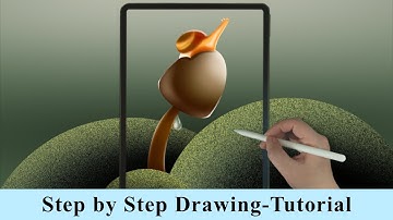 Snail and Mushroom iPad Procreate Drawing - Step by Step Drawing Tutorial