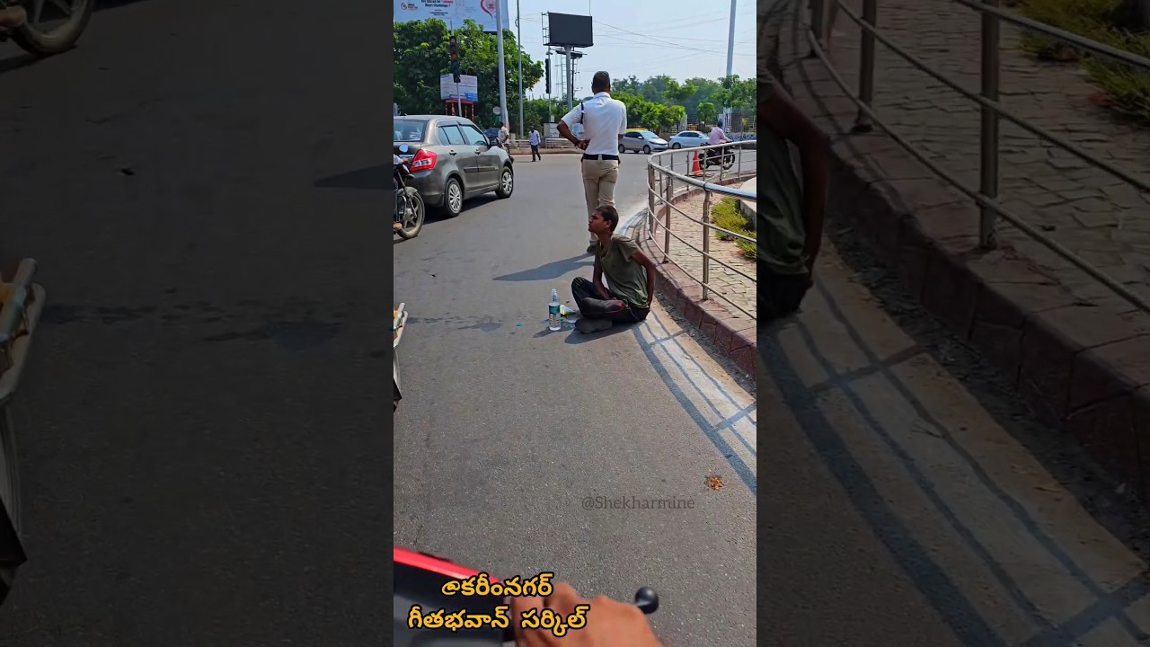 drinking infront of police at Karimnagar 