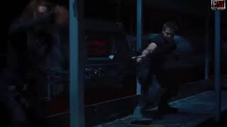 Black Widow vs Hawkeye Fighting scene