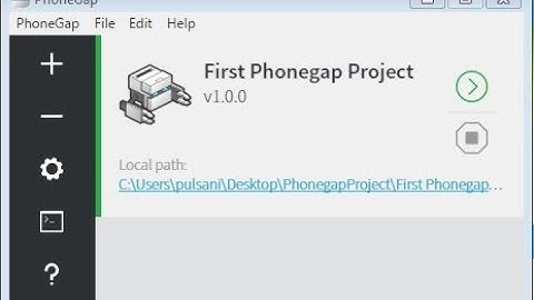 Install Phonegap desktop software and create project for mobile development