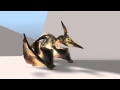 Pteranodon pole vault and landing animation 3d