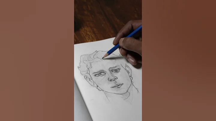 a quick cross hatching portrait 👍#shorts #drawing