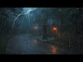 Relaxing Rain Sounds - Relax with Heavy Rain and Thunderstorm Ambience in Lantern Pathway at Night