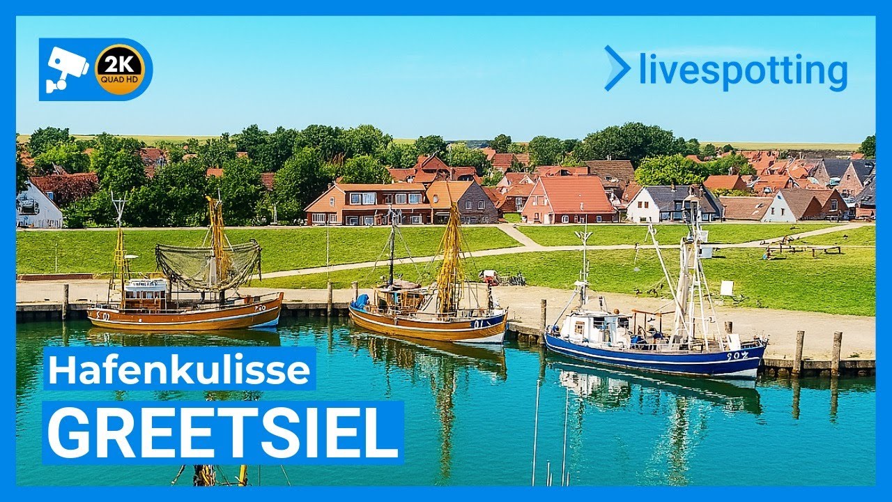 🔴 LIVE: Greetsiel – Webcam mit Blick auf Hafen, Krabbenkutter & Leybucht