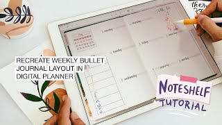 Recreate Weekly Bullet Journal Layout In Your Digital Planner