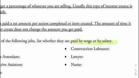 Grade 10 Essential Math Unit 6 Income Sources (Lesson 1)