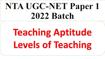 Levels of Teaching Concept - Teaching Aptitude - NTA UGC NET Paper 1 - Dr Triptii