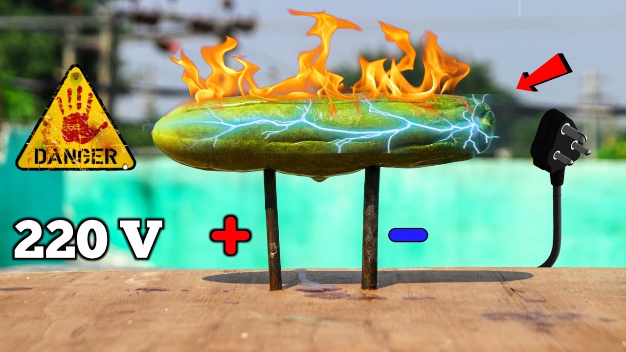 ⚠️220v Electric Current vs Cucumber 💥Glowing Cucumber Experiment