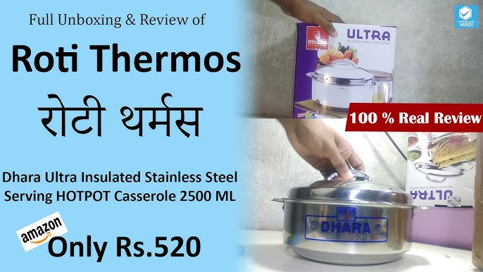 Insulated Stainless Steel Hot Pot Casserole Handi 1500 ML, Stainless Steel  Serving Pot Handi