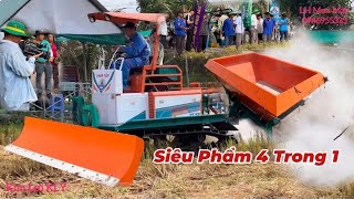 Nông Dân Kéo Hết Ra Đồng Để Xem Máy Xới Đa Năng 4 Trong 1,Của Cty PHAN TẤN.