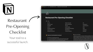 Notion Template - Restaurant Pre-Opening Checklist