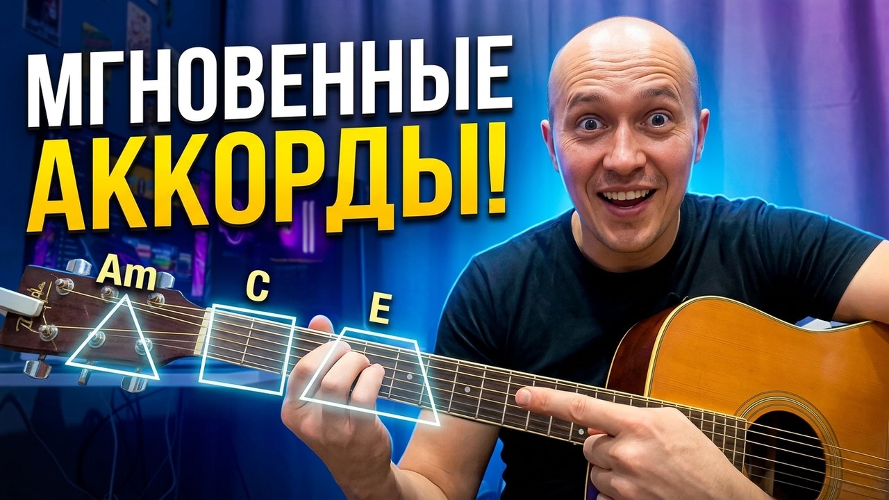Как менять аккорды МГНОВЕННО? Метод фигур (Am, C, E)