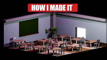 Making a Cartoon Classroom in blender !!!!