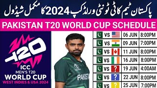 Pakistan T20 World Cup 2024 Schedule ICC T20 World Cup 2024 Pakistan Schedule