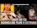 COMO O ESTUDO AFASTA DO CRIME: CHEFE DO CV, TR4F1C4NT3 DE ARMAS, DISCUTE NOTAS COM O FILHO.