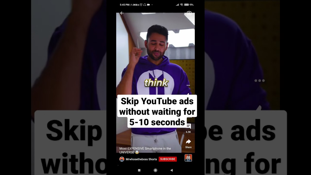 Skip YouTube ads without waiting for 5-10 seconds 