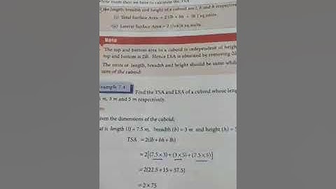 9th maths volume of cuboid example 7.9