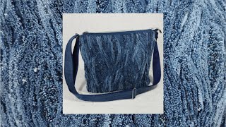 Авторская джинсовая сумка с вышивкой бисером. Стильный аксессуар ручной работы.