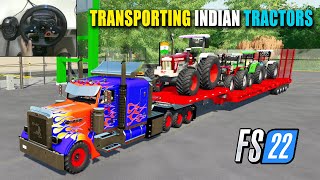 Indian Tractors Transportation with Peterbilt 389 Truck | FS22 | Logitech g29 Gameplay