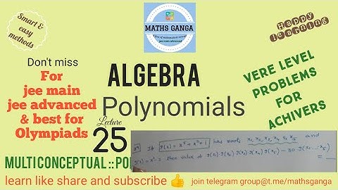 #mathsganga #jeemaths #olympiadmaths Polynomial roots :: problems