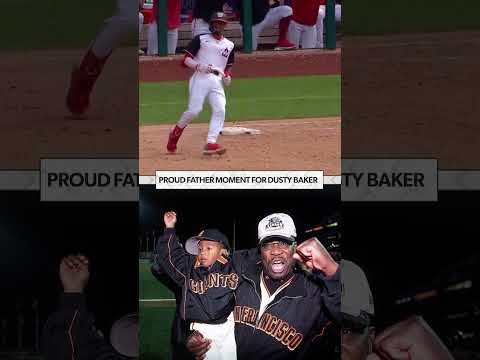 Dusty Baker watches Darren Baker get his first MLB hit 🥲 #DustyBaker #MLB #father #baseball