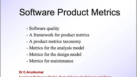Software Product Metrics