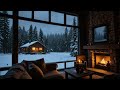 No Ads Fireplace Blizzard ASMR - Snow Storm Sound Sleep With Fireplace Burning For Deep Sleeping