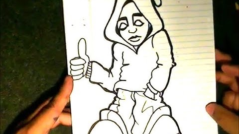 Lets Draw a Cartoon Character -  Graffiti Character -  Step by step Drawing