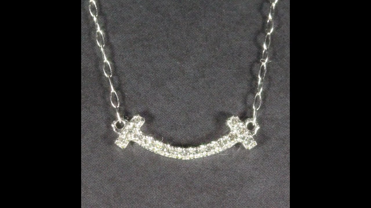 新品】K18WG スマイルダイヤネックレス レディース アクセサリー