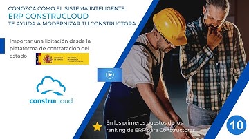 10 ERP ConstruCloud. Importar licitación desde contrataciondelestado.es