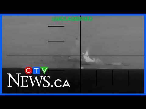 U.S. navy uses torpedo to sink Iranian ship