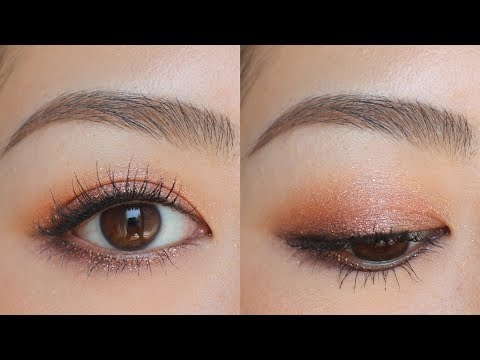 Morphe人気トレンド アイメイク オレンジ ブラウン アイシャドウ オレンジ×ブラウン | 簡単キラキラアイメイクの作り方🍊🐻 - YouTube