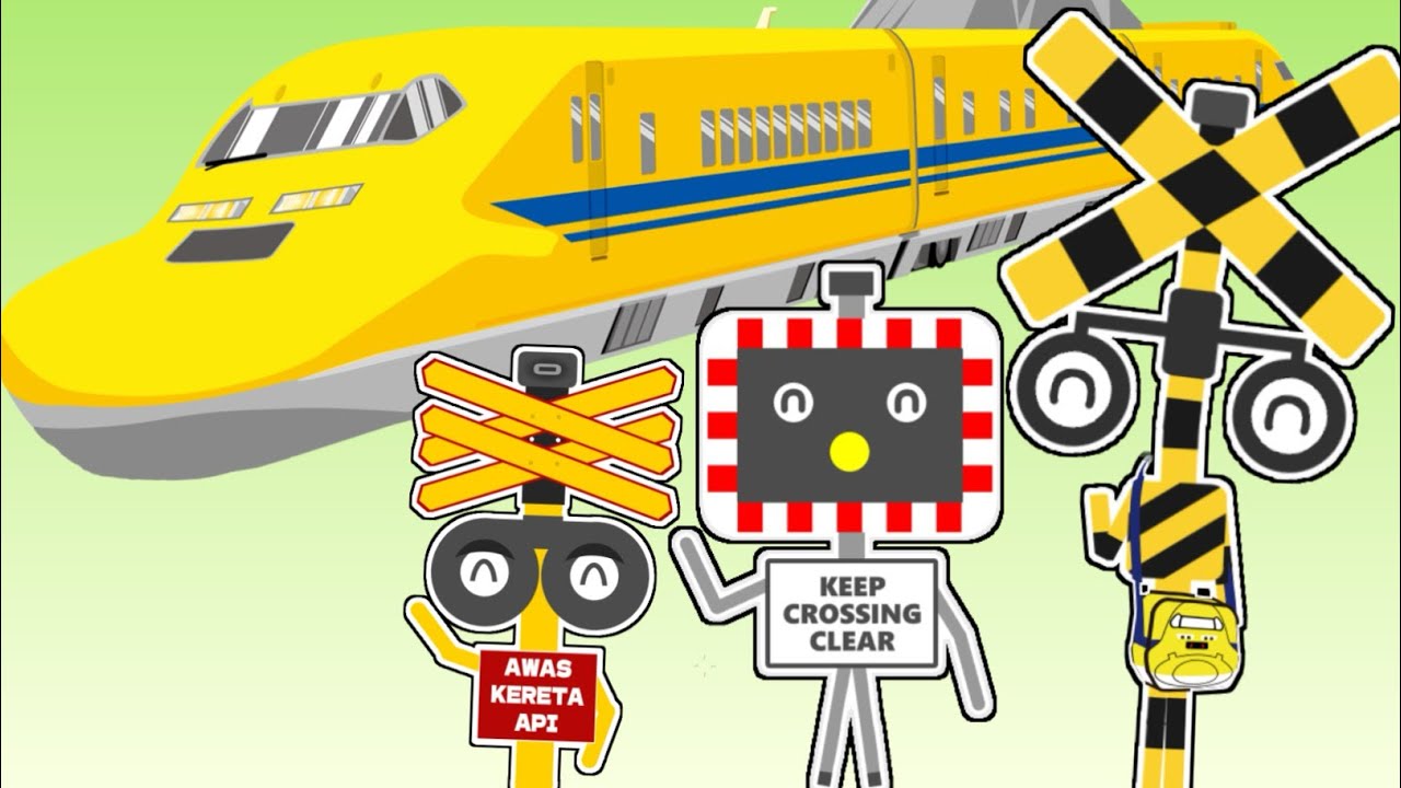 【新幹線を見に行く踏切】　ドクターイエロー　プラレール　踏切アニメ　新幹線　fumikiri animememe railroadcrossing keretaapi levelcrossing