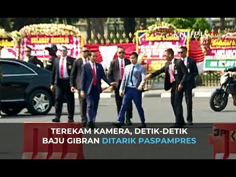 Detik-detik Baju Gibran Rakabuming Ditarik Paspampres saat Hampiri Jokowi