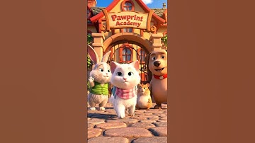 The Cute White Kitten Adventure | Snowy’s First Day at School PetMuseAi #aicat #aipets #aivideo