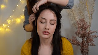 asmr scalp massage with scratching, brushing and massage tools on me | no talking