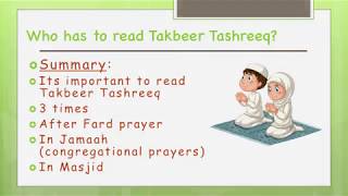 Takbeer Tashreeq Explanation And Learning